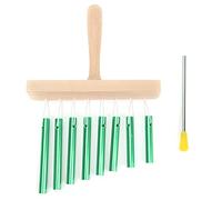 8 Tone Single Row Chime, Children Percussion Toy Instrument with Hammer, Ideal Preschool Orff Education Tool (Green