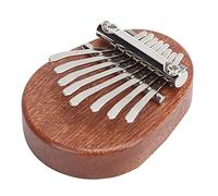 8 Tone Thumb Piano, Mahogany + Metal C Key Kalimba for Shoulder Bag for Key Case