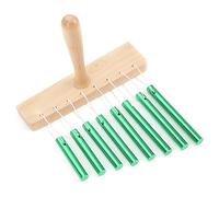 8 Tone Wind Chime with Wooden Handle, Electroplated Bell Tube, Bright Color, for Early Education and Enlightenment (Green)