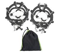 8 - Tooth Crampons Foot Cover, Ice and Snow Outdoor Walking Weapon, Mountaineering Skiing Crampons with High Elastic TPE Rubber, Steel Chain and Claw for Men Women on Icy Roads, Mu (Black Upper:
