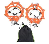 8 - Tooth Crampons Foot Cover, Ice and Snow Traction Spikes, Stainless Steel Climbing Crampons with High - Elastic TPE for Men Women Teens, Lightweight Anti - Slip Grips for Skiing (Orange)