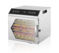8 Tray Food Dehydrator, Stainless Steel Food Freeze Dryer Machine with LED Touch Control, 40-90℃ Temperature Adjustable & 24 H-Timer, for Drying Fruit, Meat, Vegetables and Pet Trea