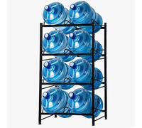 8-Tray Water Jug Rack, Storage 5 Gallon Water Cooler Bottle Holder Stand, 4-Tiers with 2-rows Heavy Duty Carbon Steel 5 Gal Water Bottle Organizer for Home, Office, Kitchen, Warehouse, Black