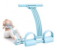 8 Tube Pedal Resistance Band with Handles, Home Yoga Elastic Tension Rope