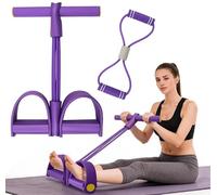 8 Tube Pedal Resistance Device, 2026 Foot Pedal Puller Exercise Band & Figure 8 Band, Adjustable for Abdomen Arm Waist Leg Training (Purple)