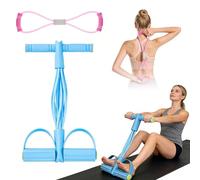 8 Tube Pedal Resistance Device, Abdominal Trainer, Bodybuilding Expander & Figure 8 Band, Adjustable for Fitness, Weight Loss, Training, Yoga Enthusiasts (Blue)