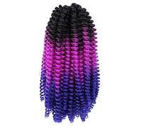 8" Twist Crochet Hair Synthetic Braiding Hair Extension Brown Blue Purple Pink Bomb Passion Twist Locs(C7)