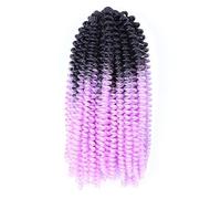 8" Twist Crochet Hair Synthetic Braiding Hair Extension Brown Blue Purple Pink Bomb Passion Twist Locs(B7)