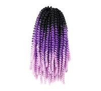 8" Twist Crochet Hair Synthetic Braiding Hair Extension Brown Blue Purple Pink Bomb Passion Twist Locs(C5)