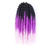 8" Twist Crochet Hair Synthetic Braiding Hair Extension Brown Blue Purple Pink Bomb Passion Twist Locs(C4)