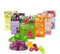 8 types Peeling Fruit Gummies,Peelable watermelon Fudge,Grape Lychee Orange Flavored Soft Candy,Chewing Candy,Chinese Sweets,Dessert,Healthy and nutritious candies Gift (green grapes,5bag)