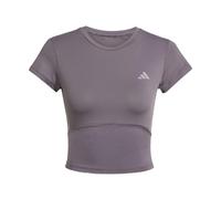(8 UK - 10 UK, Clay Strata) Adidas Womens/Ladies Hyperglam Stripe Detail Fitted Crop Top