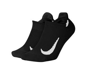 (8 UK-11 UK, Black/White) Nike Unisex Adult Multiplier Running No-Show Socks (Pack of 2)