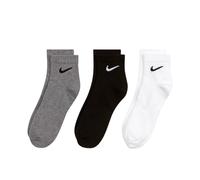(8 UK-11 UK, Grey/Black/White) Nike Unisex Adult Lightweight Training Ankle Socks (Pack of 3)