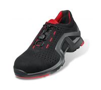 (8 UK/42 EU, Black/Red) UVEX 1 Safety Trainers Lightweight Metal-Free ESD-Rated Airport Safe S1 SRC