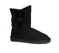 (8 UK, Black) Eastern Counties Leather Womens/Ladies Lacey Sheepskin Button Boots