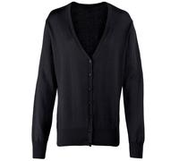 Premier Womens/Ladies Cotton Acrylic V Neck Cardigan (Black) - Size 8 UK