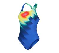 (8 UK, Blue/Green/Yellow) Speedo Womens/Ladies Placement Digital Powerback One Piece Swimsuit