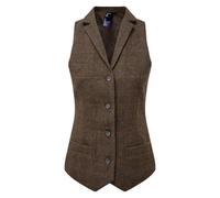 Premier Women's Herringbone Waistcoat in Brown | Size: 8 Premier Brown 8