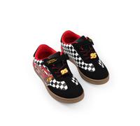 Vanilla Underground Disney Cars Lightning McQueen Boys Hook & Loop Trainers | Black Red Fastening Shoes with Character Graphic | Checkered Panel Everyday Footwear | Disney Merch