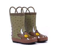 The Gruffalo Kids Wellies | Brown Rain Wellington Boots For Boys & Girls | Book Character with 3D Spikes Footwear | Toddlers Water Resistant Walking Shoes | Merchandise Gift for Children