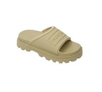 (8 UK, Gravel) Hunter Unisex Adult Stacked Moulded Footbed Sliders