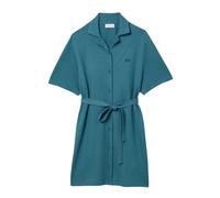 Lacoste Women's Linen Blend Belted Shirt Dress - Green - 8 UK - Green