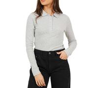 (8 UK, Grey Marl) Brave Soul Womens/Ladies Ribbed Polo Shirt