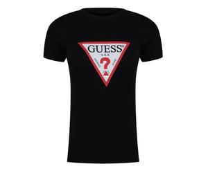 (8 UK, Jet Black) Guess Womens/Ladies Logo Cotton T-Shirt
