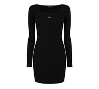 (8 UK, Jet Black) Guess Womens/Ladies Ribbed Square Neck Slim Long-Sleeved Mini Dress
