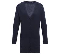 Premier Womens/Ladies Longline V Neck Cardigan (Navy) - Size 8 UK