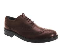 (8 UK, Oxblood) Roamers Mens 5 Eyelet Brogue Oxford Leather Shoes