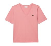 (8 UK, Pink) Lacoste Womens/Ladies Cotton V Neck Relaxed Fit T-Shirt