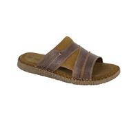 (8 UK) Roamers Open Toe Mens Waxy Leather/Suede Mule Sandal Brown