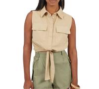 (8 UK, Sand) Brave Soul Womens/Ladies Tied Hem Sleeveless Crop Top