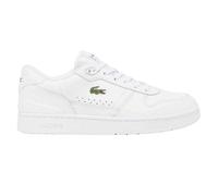 (8 UK, White) Lacoste Mens T-Clip Leather Flat Trainers