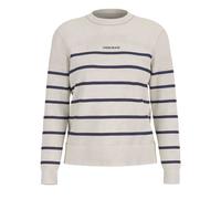 (8 UK, White/Ocean) Guess Unisex Adult Striped Regular Sweater Top