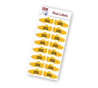 8 UltraStick Colour Shoe Nametapes personalised with name; labels are made to a football boot shape These tapes are easy to stick inside shoes, plimsolls, trainers, wellies, etc. (Gold)
