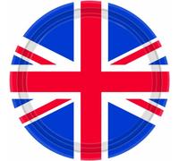 8 Union Jack Paper Party Plates (23cm){Amscan PPP}