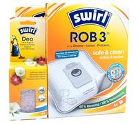 8 Vacuum Cleaner Bags + Deodorant Beads Compatible with Dreame L10S Plus, Z10 Plus, Z10 Pro | Compatible with Swirl ROB3 - ROB 3 | 8 Bags, Air Freshener, Accessories, Spare Parts