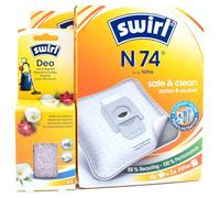 8 Vacuum Cleaner Bags + Deodorant Beads Compatible with Nilfisk Select WCO13P08A1 EU, X 100 Extreme | Compatible with Swirl N74 - N 74 | 8 Bags, Air Freshener, Accessories, Spare Parts