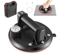8'' Vacuum Suction Cup with Pressure Gauge, Electric Glass Suckers Lifter 200KG/440lbs, Powerful Heavy Duty Industrial Vacuum Tile Suction Lifter With Plastic Box for Granite, Glass, Marble