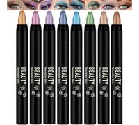 8 Versatile Shimmer Eyeshadow Sticks Set - Creamy Waterproof Long Lasting Eye Shadow Pencils, Highly Pigmented Blendable Eye Makeup Crayons for Smoky, Gradient and Everyday Looks