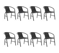 (8) vidaXL 2/4/6/8x Garden Chairs Plastic Rattan and Steel Outdoor Armchair Seat