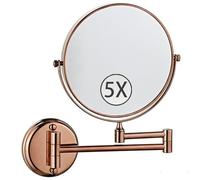 8" Wall Mounted Makeup Mirror - 10X Magnifying Double-Sided 360° Swivel Extendable Arm Brushed Nickel Finish - Ideal for Bathroom Shaving & Vanity Use