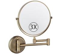 8" Wall Mounted Makeup Mirror - Double Sided 10X Magnifying 360° Swivel Extendable Arm Brushed Nickel Finish Perfect for Bathroom Shaving and Vanity Use