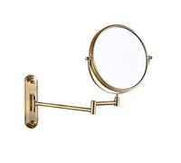 8” Wall Mounted Makeup Mirror with 5X Magnification: Double Sided Shaving Mirror for Bathroom, 360° Swivel Extendable Vanity Mirror with Adjustable Arm (bronze-colored)