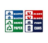 8 Waste Sorting Stickers - Waterproof Adhesives Resistance Discoloration Labels Recycling | Stickers for Home Office Apartment | PVC Stickers Recycling Hotel School Spaces
