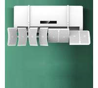 8-Way Adjustable Air Conditioner Deflector for Wall & Ceiling Mount, 20x90cm White ABS No-Tool Required AC Outlet Cover with Multi-Directional Vent Redirector, All Wall-Mounted Units(carbon filter)