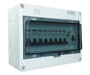 8 Way Consumer Unit 40 Amp RCD and 8x MCB Circuit Breakers 10A 16A Type B Outdoor Weatherproof IP65 Shed Garage